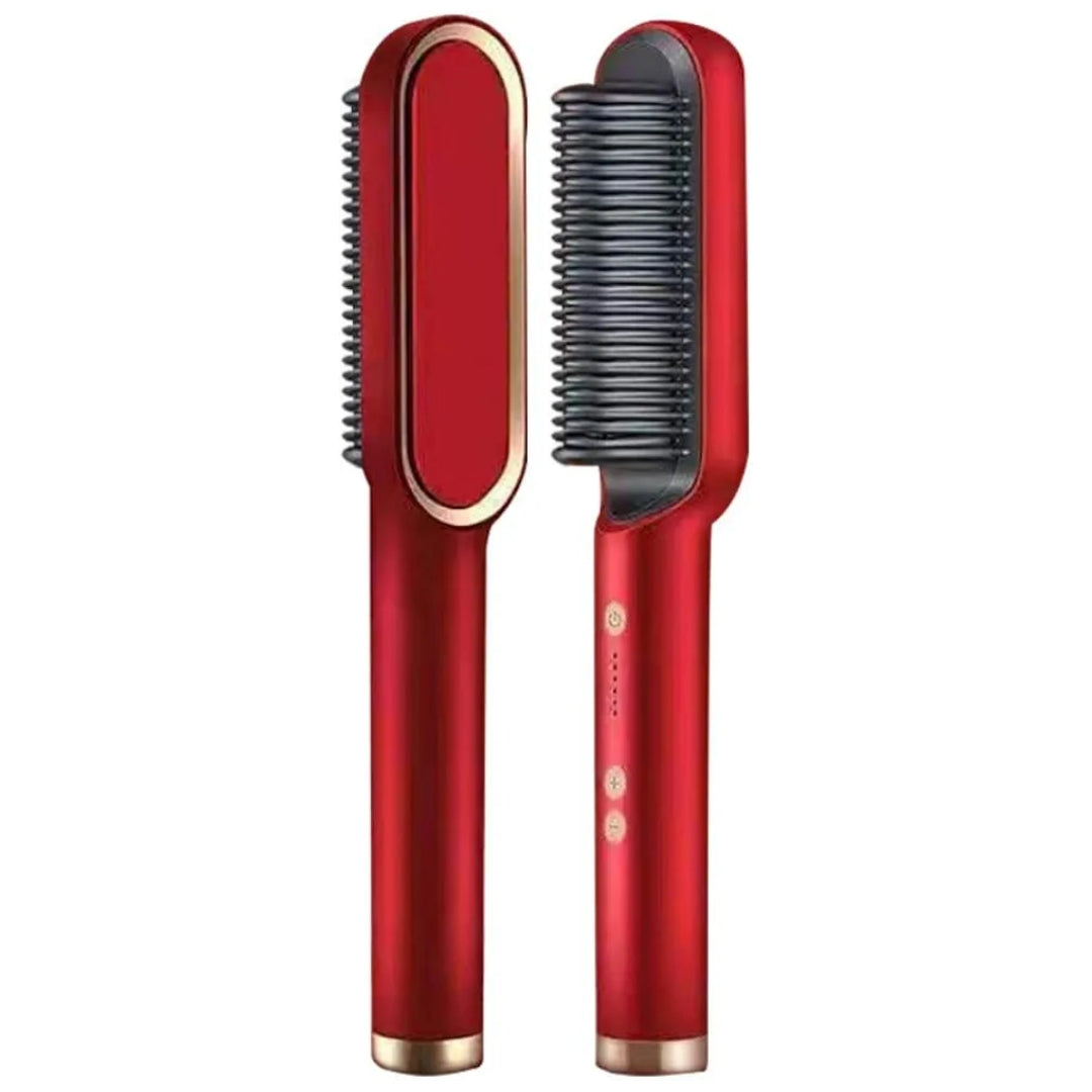2 in 1 Electric Hair Straightener Curler Heating Styling Comb Straightening Brush - Multicolors 909